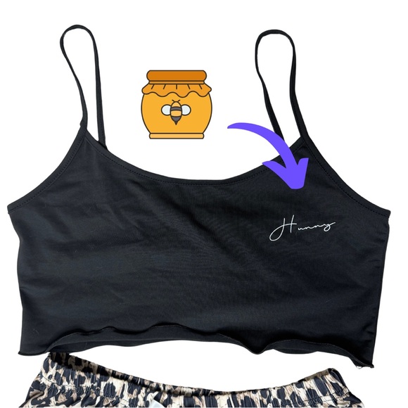 NWOT 2 piece sleep set. Leopard cheetah print shorts, black camisole, Size Sm - Picture 3 of 5